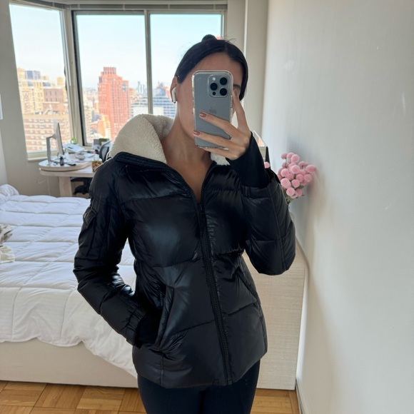 AQUA Chloe Sherpa Trim Puffer Jacket - Picture 9 of 10